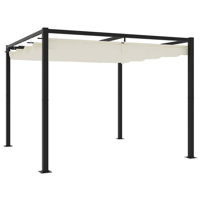 vidaXL Garden Gazebo with Retractable Roof Cream 3x3 m Steel