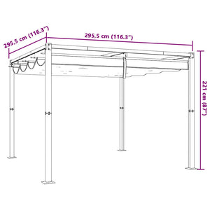 vidaXL Garden Gazebo with Retractable Roof Cream 3x3 m Steel