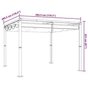 vidaXL Garden Gazebo with Retractable Roof Taupe 3x3 m Steel