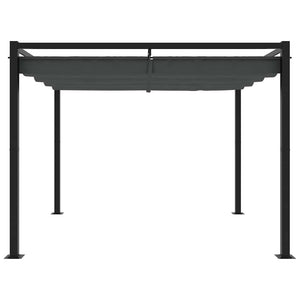 vidaXL Garden Gazebo with Retractable Roof Anthracite 3x3 m Steel