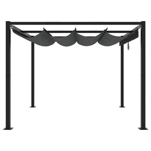 vidaXL Garden Gazebo with Retractable Roof Anthracite 3x3 m Steel