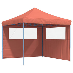 vidaXL Foldable Party Tent Pop-Up with 2 Sidewalls Terracotta