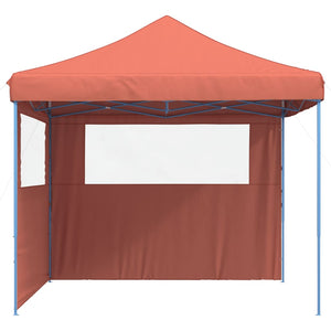 vidaXL Foldable Party Tent Pop-Up with 2 Sidewalls Terracotta