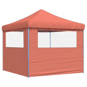 vidaXL Foldable Party Tent Pop-Up with 2 Sidewalls Terracotta