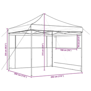 vidaXL Foldable Party Tent Pop-Up with 2 Sidewalls Terracotta