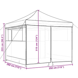 vidaXL Foldable Party Tent Pop-Up with 4 Sidewalls Beige