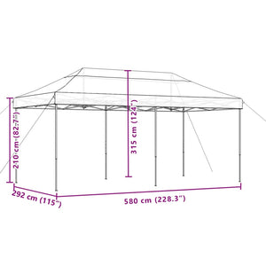 vidaXL Foldable Party Tent Pop-Up Burgundy 580x292x315 cm