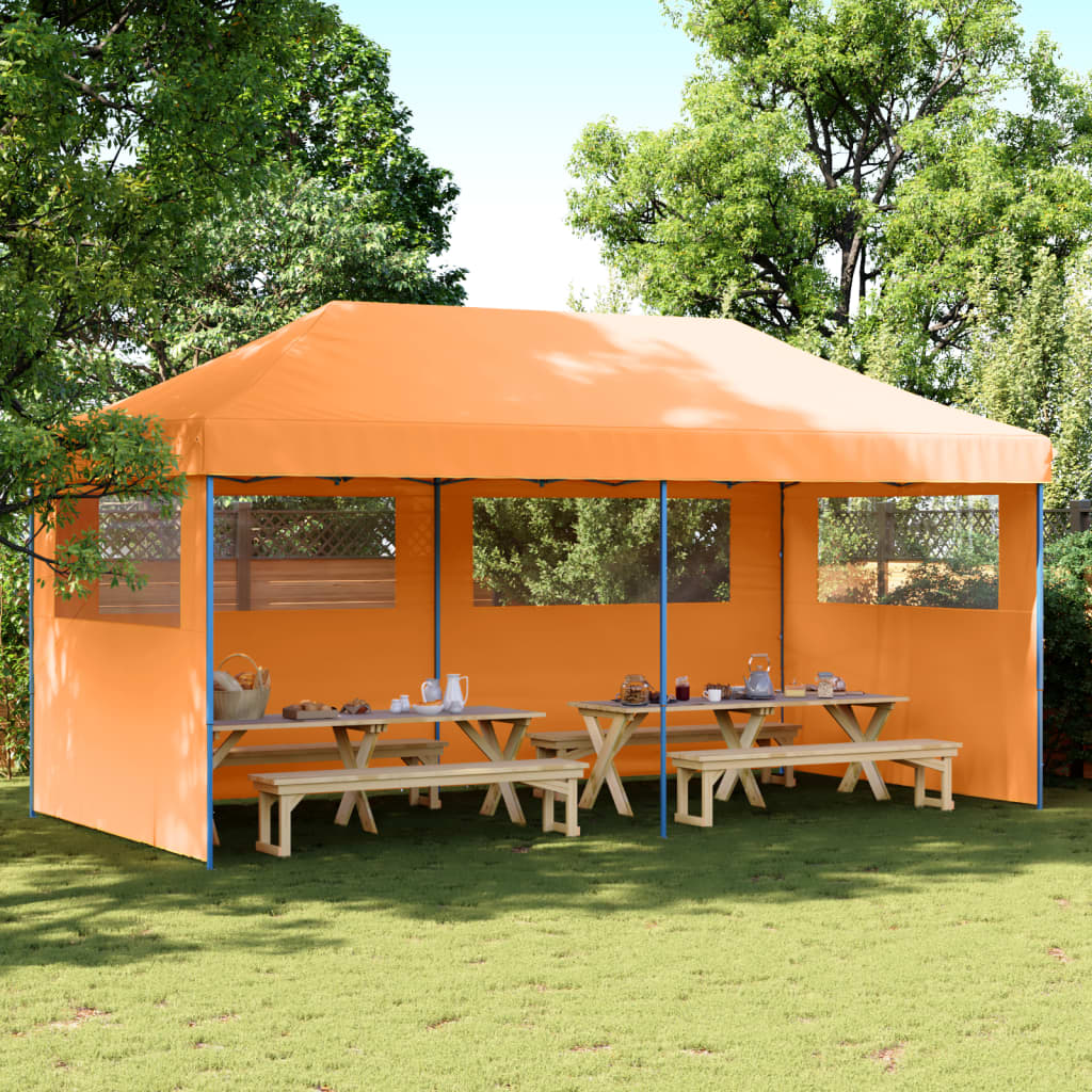 vidaXL Foldable Party Tent Pop-Up with 3 Sidewalls Orange