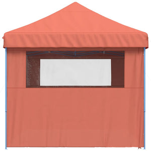 vidaXL Foldable Party Tent Pop-Up with 4 Sidewalls Terracotta