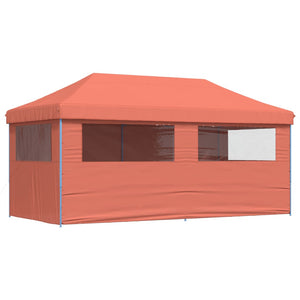 vidaXL Foldable Party Tent Pop-Up with 4 Sidewalls Terracotta