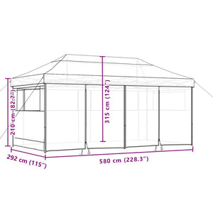 vidaXL Foldable Party Tent Pop-Up with 4 Sidewalls Terracotta