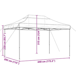 vidaXL Foldable Party Tent Pop-Up Beige 440x292x315 cm