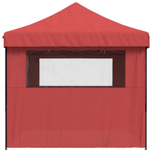 vidaXL Foldable Party Tent Pop-Up with 4 Sidewalls Burgundy