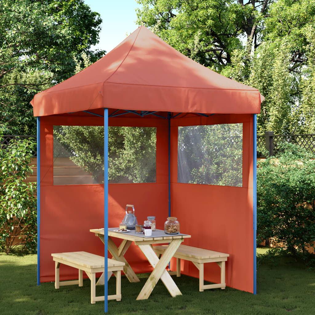 vidaXL Foldable Party Tent Pop-Up with 2 Sidewalls Terracotta