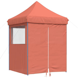 vidaXL Foldable Party Tent Pop-Up with 4 Sidewalls Terracotta