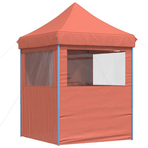 vidaXL Foldable Party Tent Pop-Up with 4 Sidewalls Terracotta