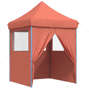 vidaXL Foldable Party Tent Pop-Up with 4 Sidewalls Terracotta