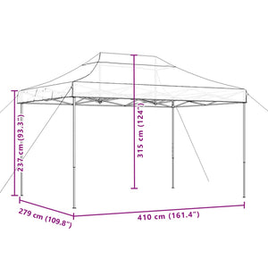 vidaXL Foldable Party Tent Pop-Up Brown 410x279x315 cm