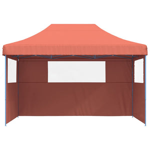 vidaXL Foldable Party Tent Pop-Up with 3 Sidewalls Terracotta