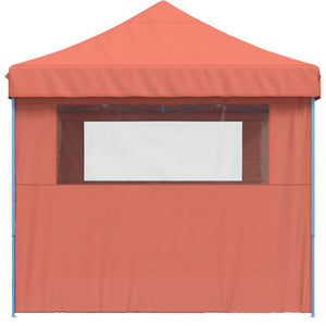 vidaXL Foldable Party Tent Pop-Up with 3 Sidewalls Terracotta