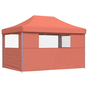 vidaXL Foldable Party Tent Pop-Up with 3 Sidewalls Terracotta