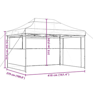 vidaXL Foldable Party Tent Pop-Up with 3 Sidewalls Terracotta