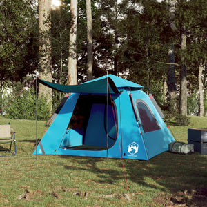 vidaXL Camping Tent Dome 4-Person Blue Quick Release