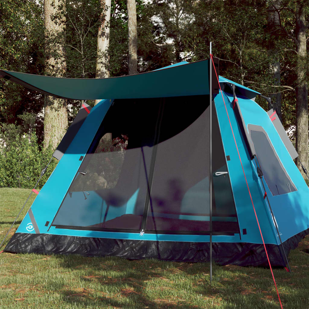 vidaXL Camping Tent Dome 5-Person Blue Quick Release