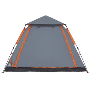 vidaXL Camping Tent Dome 5-Person Grey and Orange Quick Release