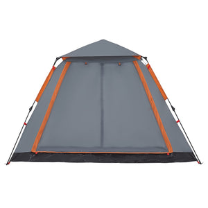 vidaXL Camping Tent Dome 5-Person Grey and Orange Quick Release