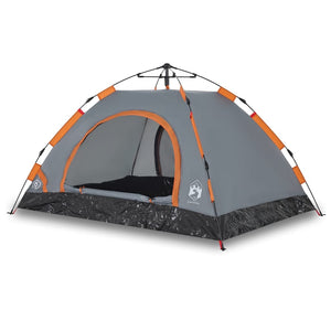 vidaXL Camping Tent 2-Person Grey Quick Release