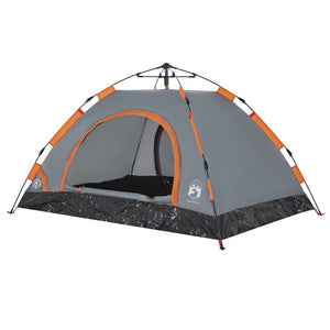 vidaXL Camping Tent 2-Person Grey Quick Release