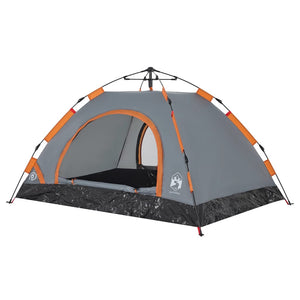 vidaXL Camping Tent 2-Person Grey Quick Release