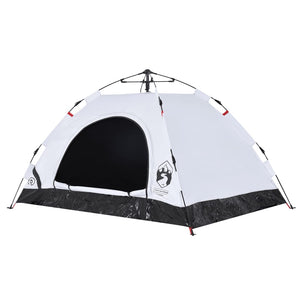 vidaXL Camping Tent 2-Person White Blackout Fabric Quick Release