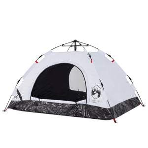 vidaXL Camping Tent 2-Person White Blackout Fabric Quick Release