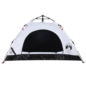 vidaXL Camping Tent 2-Person White Blackout Fabric Quick Release