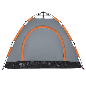 vidaXL Camping Tent 3-Person Grey and Orange Quick Release