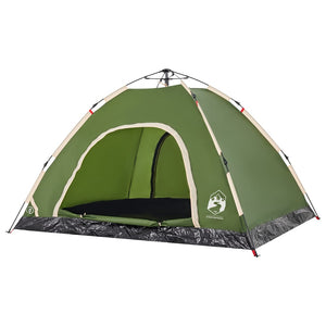 vidaXL Camping Tent 4-Person Green Quick Release