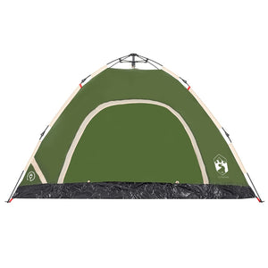 vidaXL Camping Tent 4-Person Green Quick Release