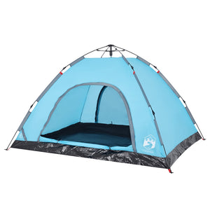 vidaXL Camping Tent 4-Person Blue Quick Release