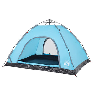 vidaXL Camping Tent 4-Person Blue Quick Release