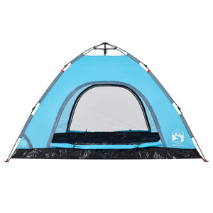 vidaXL Camping Tent 4-Person Blue Quick Release