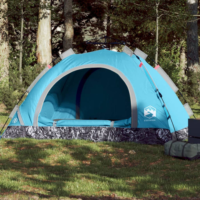 vidaXL Camping Tent 4-Person Blue Quick Release