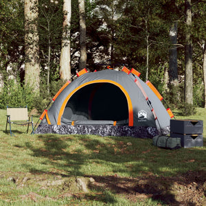 vidaXL Camping Tent 4-Person Orange Quick Release