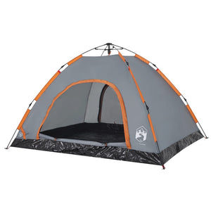 vidaXL Camping Tent 4-Person Orange Quick Release