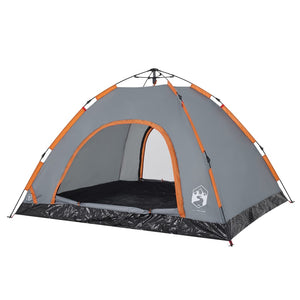 vidaXL Camping Tent 4-Person Orange Quick Release