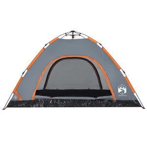 vidaXL Camping Tent 4-Person Orange Quick Release