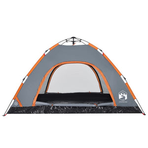 vidaXL Camping Tent 4-Person Orange Quick Release