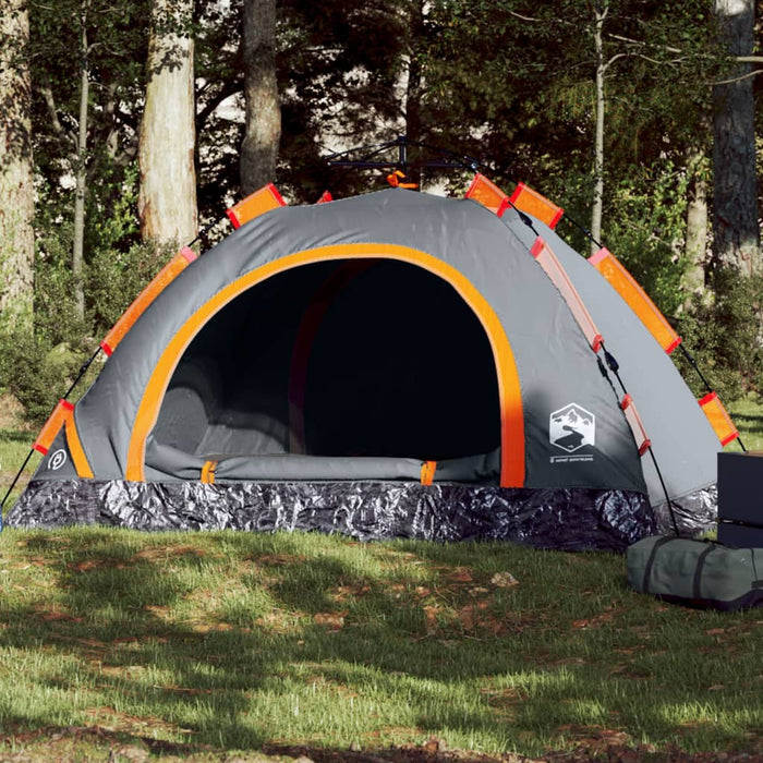 vidaXL Camping Tent 4-Person Orange Quick Release