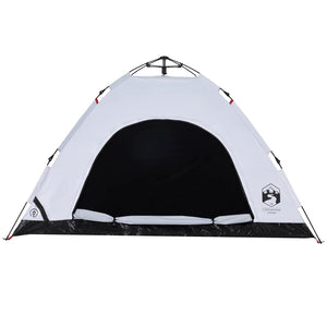 vidaXL Camping Tent 4-Person White Blackout Fabric Quick Release